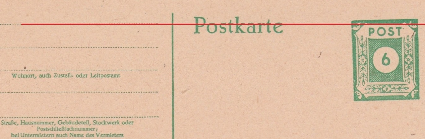 Wertstempel schräg stehend